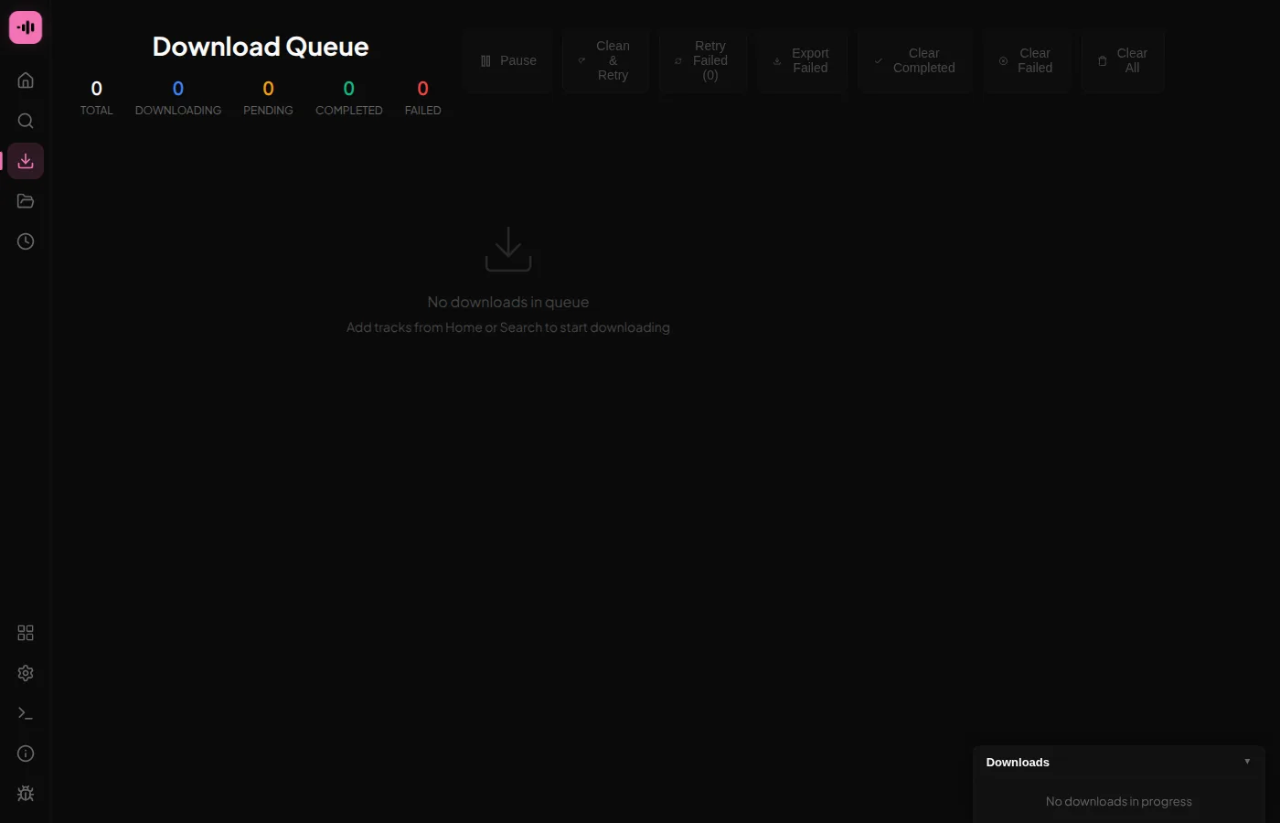 FLACidal download queue